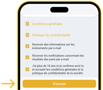 Cliquer sur s’inscrire Télécharger Melbet Android