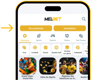 Cliquez sur le bouton Se Connecter Télécharger Melbet Android
