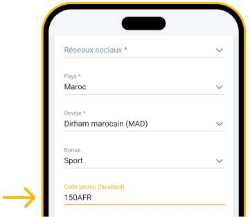 Entrer le code promo 150AFR Télécharger Melbet Android