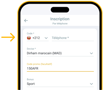 Fournissez votre numéro de téléphone Télécharger Melbet Android