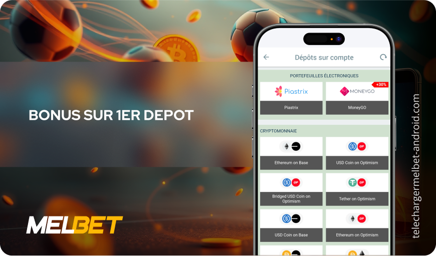 Bonus sur 1er depot Télécharger Melbet Android